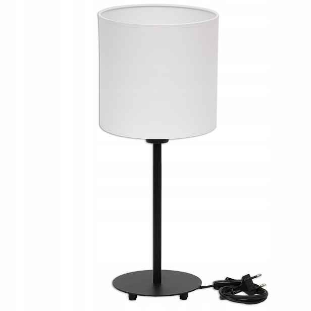 Kovová Noční Lampa E27 Černá S Bílým Stínítkem 20 CM