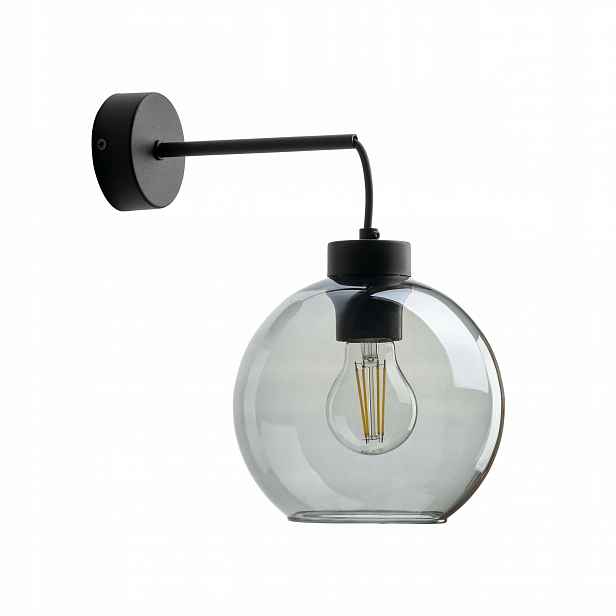 Nástěnná lampa Cubus černá skleněná grafitová lampa 1xE27 Nástěnná Lampa Ložnice