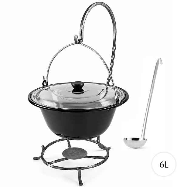 Perfect Home Servírovací set se smaltovaným kotlíkem 6L, SS016