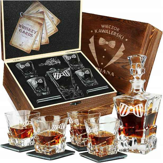 Sada Karafek 4 Sklenice Na Whisky V Krabičce Dárek Pro Bakaláře 18-99