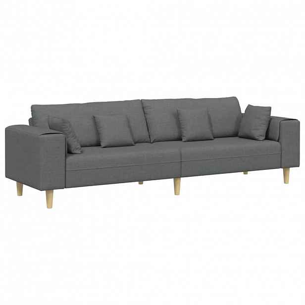vidaXL Pohovka Tmavě šedá 250 x 77 x 76 cm textil