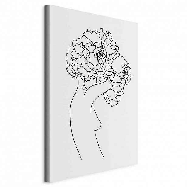 artgeist MALBA NA PLÁTNĚ, abstraktní, květiny, ženy, 40/60/1,2 cm