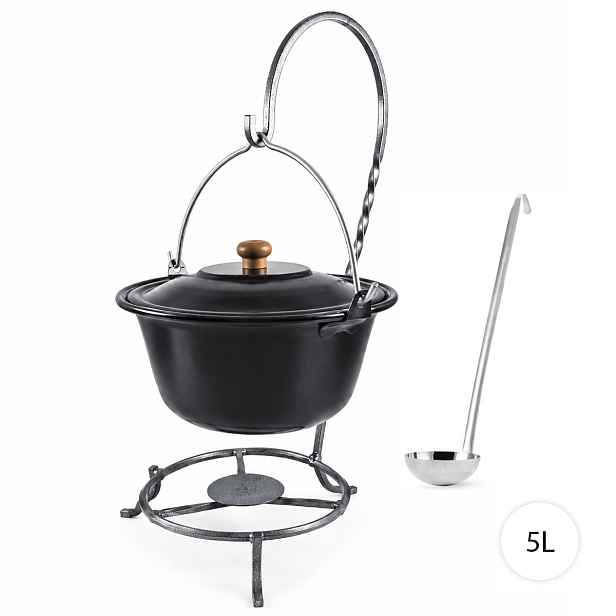 Perfect Home Servírovací set s PREMIUM smaltovaným kotlíkem 5L, SS005