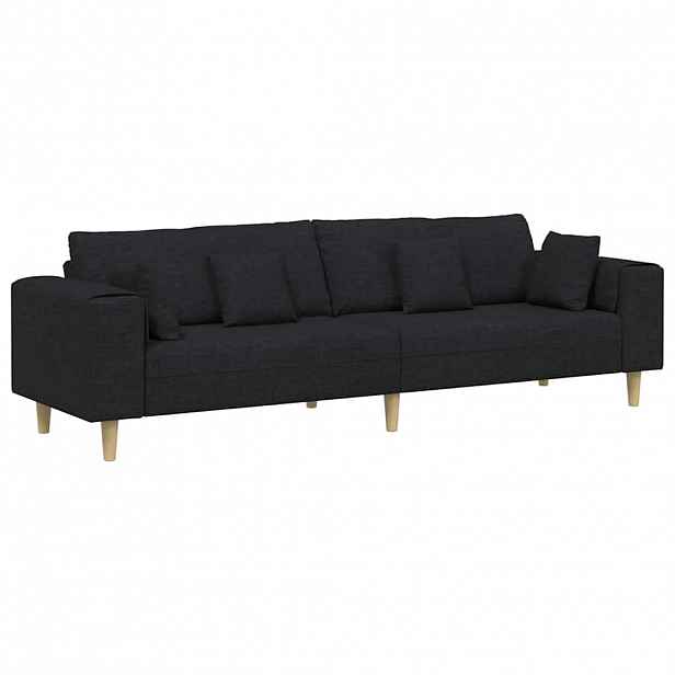 vidaXL Pohovka Černá 250 x 77 x 76 cm textil