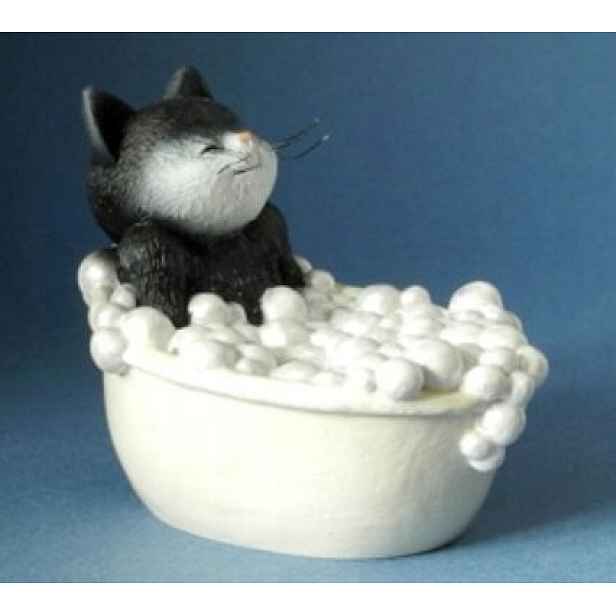 Figurka Kočky Purr-fect Kočka Ve Vaně Parastone 9 Kočičích Životů 7 cm