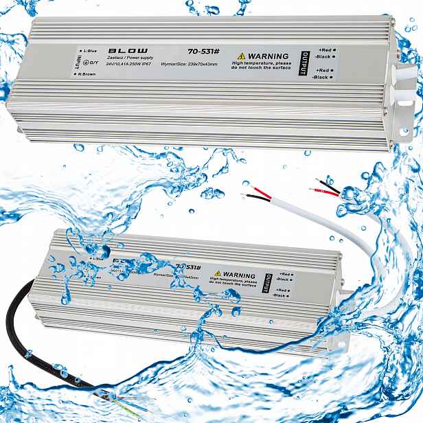 Napájecí Zdroj 24V Led 10,5A 250W Pásky Cctv I67 Voděodolný IP67 Silný 10A