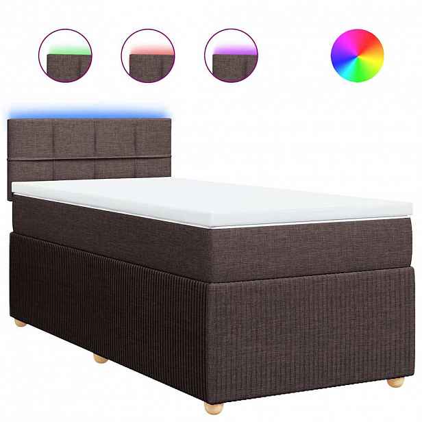 vidaXL Box spring postel s matrací tmavě hnědá 80x200 cm textil