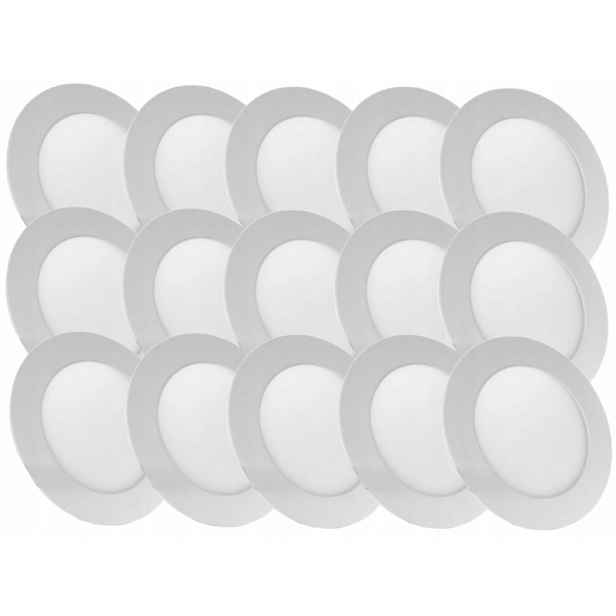 15x Lampička Objímka Panelová zapuštěná do stropu Slim Led 6W Barva Studená 6500K