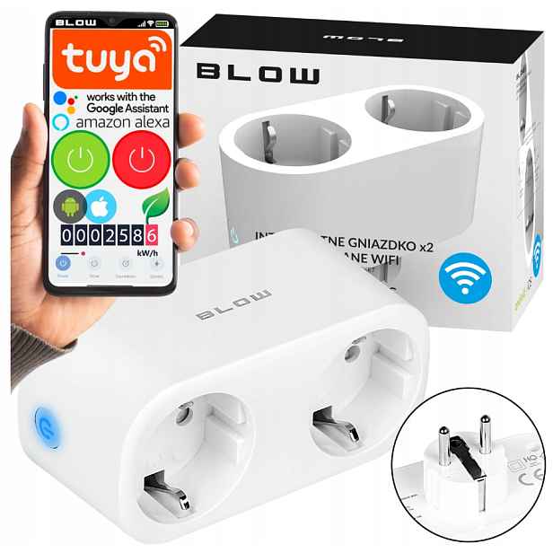2v1 Inteligentní Zásuvka WiFi Smart Tuya Dvojitý Měří Watty Programátor