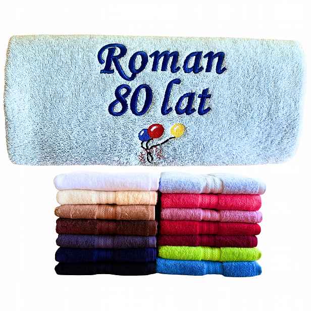 Dárek k 80. narozeninám pro muže, dědečka, strýčka, léta, Ručník s jménem