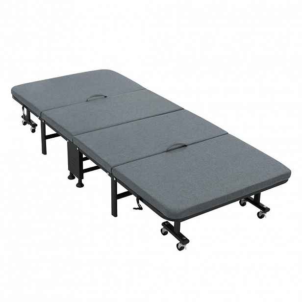 ECD-Germany SKLÁDACÍ POSTEL PRO HOSTY 90x200 cm z kovu