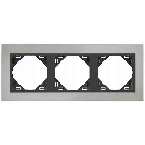 Efapel Metallo Rámeček 3-NÁSOBNÝ Chrom Grafit 90930RS