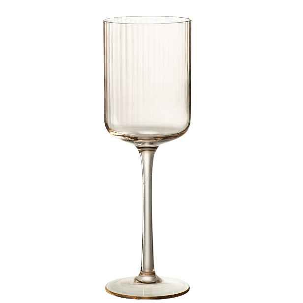 Jantarová sklenička na víno s vroubkováním Ralph - Ø7*23cm / 370ml J-Line by Jolipa