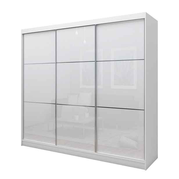 MASSENO ŠATNÍ SKŘÍŇ S POSUVNÝMI DVEŘMI VITALE, 240/216/61 cm 3dveřová, bílá