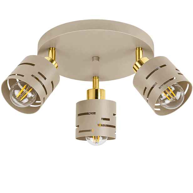 Stropní Svítidlo 3x E27 Led Lustr Stropní Svítidlo Béžová Ecru Beige Kašmír