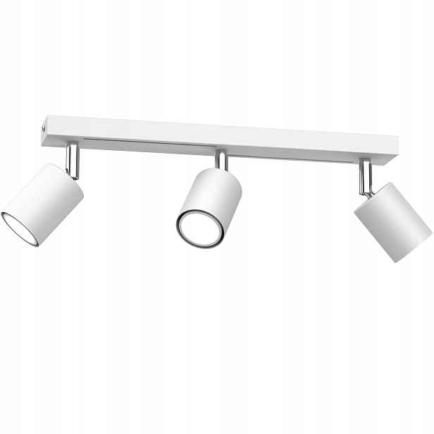 Stropní svítidlo trojitá bílá matná chrom 3 reflektory 40 cm Luminex