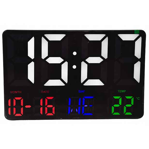 LCD Digitální Nástěnné Stolní Hodiny Datum Teplota Alarm Budík Zdřímnutí 24