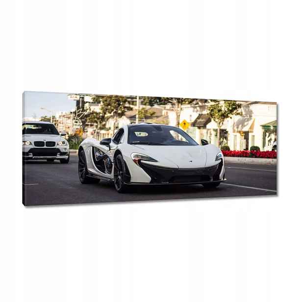 Obrazy 100x40 Bílé sportovní auto