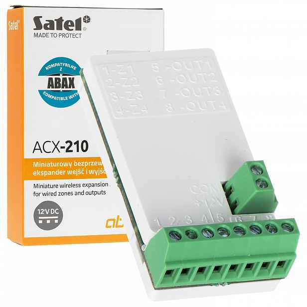 Expandér vstupů a výstupů No/nc Satel ACX-210 miniaturní bezdrátový Abax2