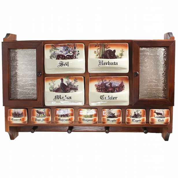 Regál na koření se zásuvkami, lovecký motiv, Individuální Objednávka