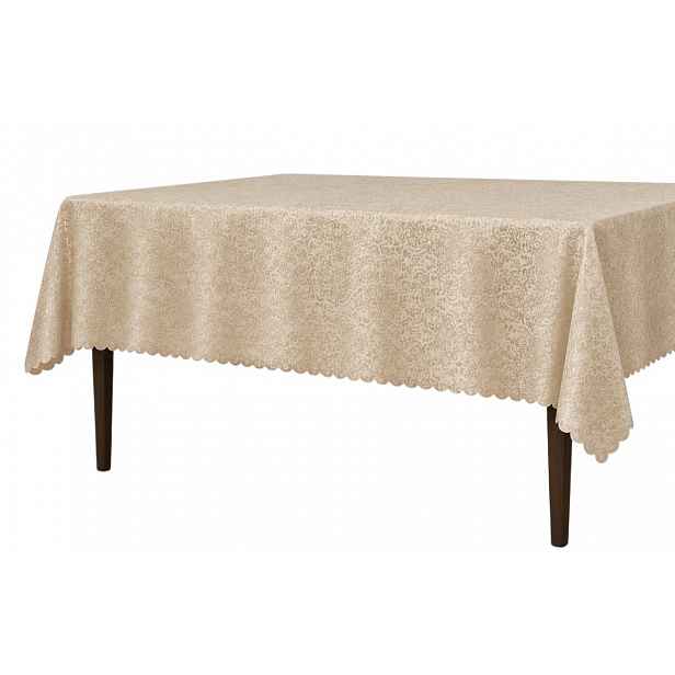 Ubrus Odolný Proti Skvrnám, Béžový, 160 X 180 CM, Žakárová Mozaika, Elegantní Béžová Barva