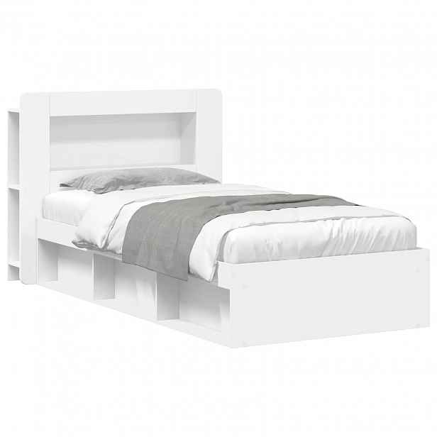 vidaXL Rám postele s úložným prostorem s čelo Bílá 100 x 200 cm