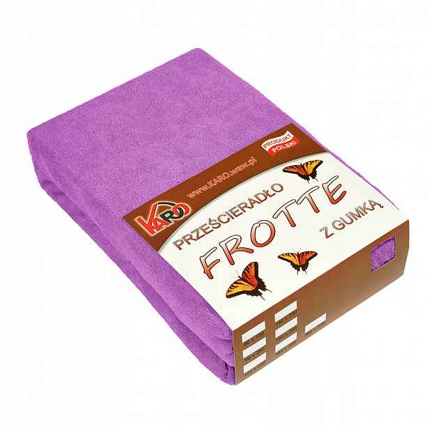 Froté prostěradlo s gumičkou 200x220 fuchsiová barva Karo