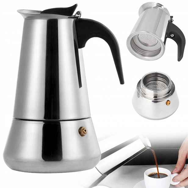 Ocelová Kávovarka Na Kávu 12 Šálků Kávy 600 ml Italská