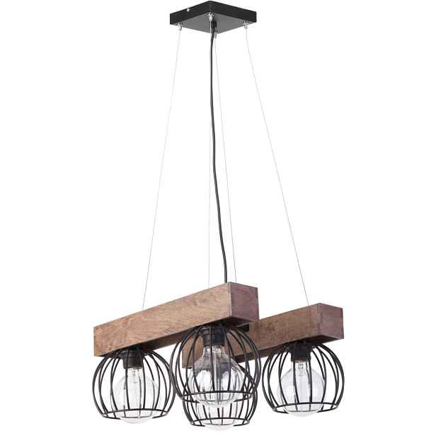 Závěsná lampa loftová industriální černá tmavá hnědá 4 body do obývacího pokoje Sigma