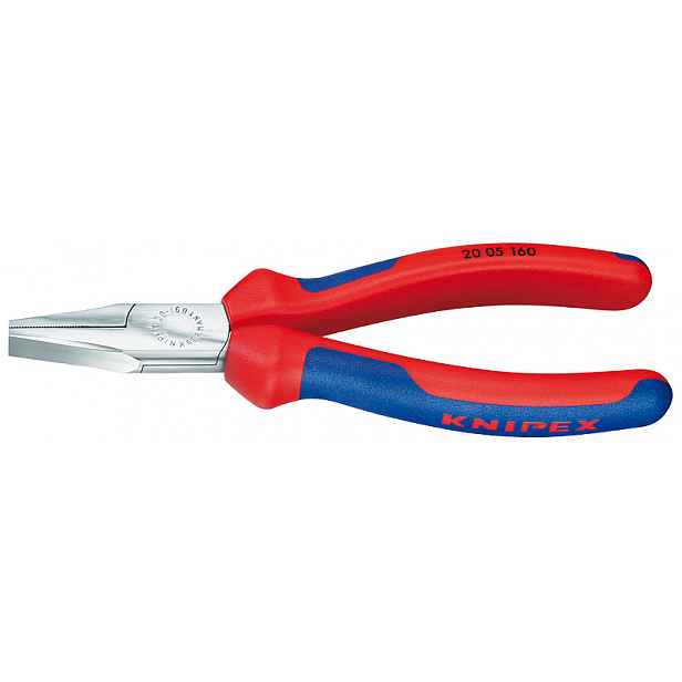 Ploché kleště s chromovou rukojetí, potažené Pvc, 160 mm Knipex