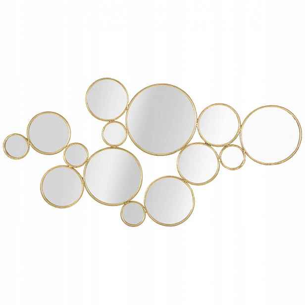 Skleněná Zrcadla Ve Zlatém Rámu Nástěnná Dekorace Glamour 100 X 51,5 CM