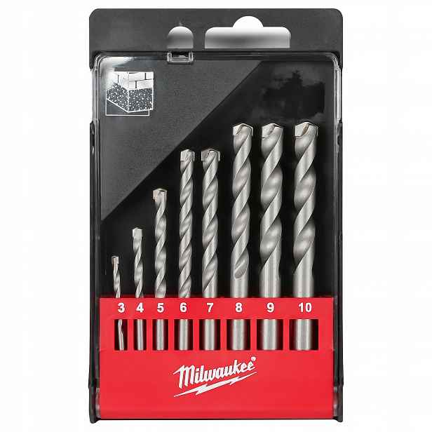 Sada vrtáků do betonu 3-10 mm 8 ks. Milwaukee válcové