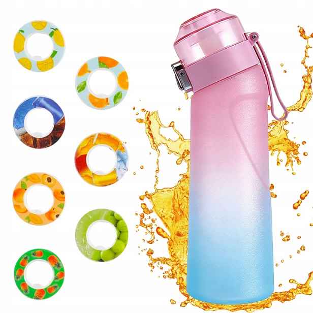 650 ml Láhev na vodu 7 kapslí bez cukru a kalorií, růžová