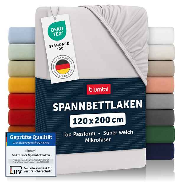 Blumtal NAPÍNACÍ prostěradlo z mikrovlákna, 120/200/30 cm, Světle šedá