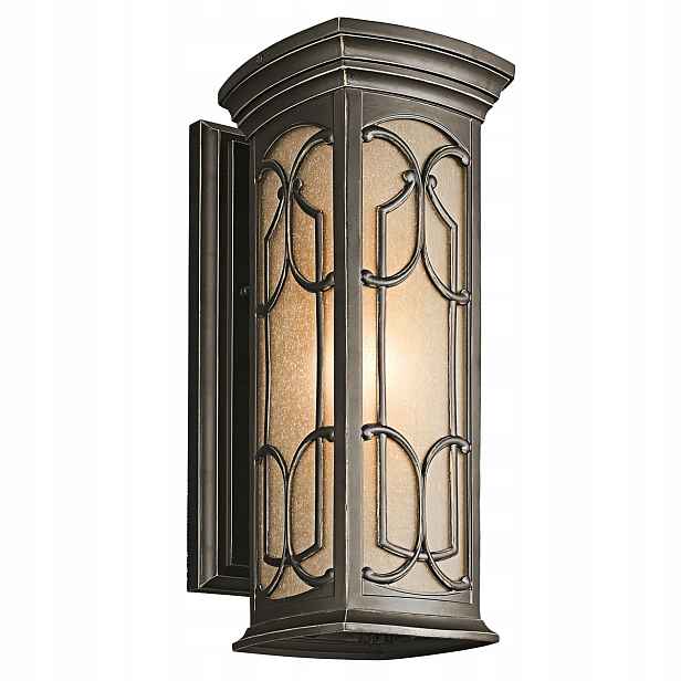 Venkovní nástěnné svítidlo na zahradu, starý bronz, klasické, 45 cm Kichler