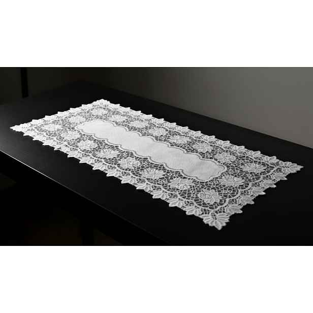 Žakárový ubrus - běhoun TREYSY různé rozměry cm bílá MyBestHome Rozměr: 80x40 cm