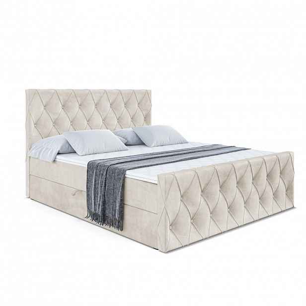 ALTDECOR AMERICKÁ postel AMAY-Z – 180x200 cm – H4 – ecru