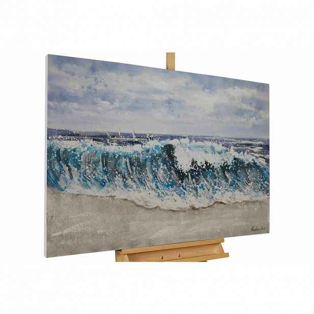 KUNSTLOFT RUČNĚ MALOVANÝ AKRYLOVÝ OBRAZ MODRÝ, 120/80 CM