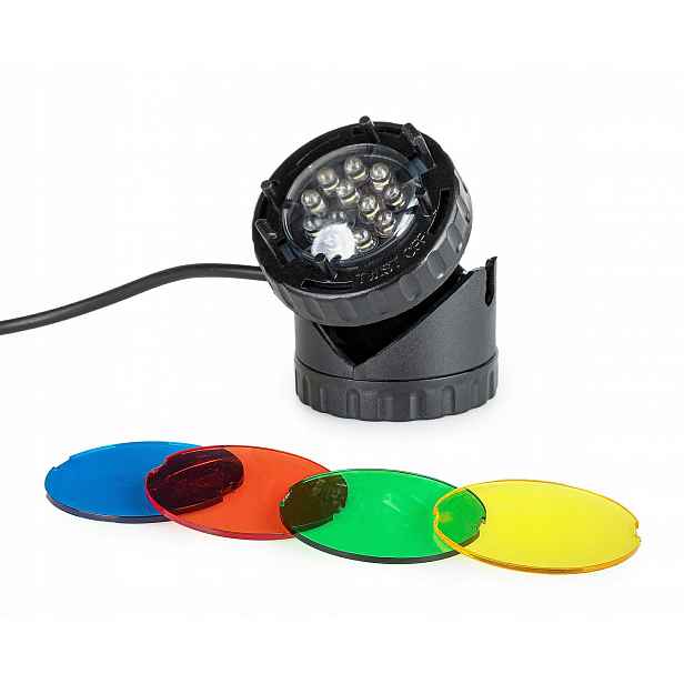Led lampa do jezírka 1,5W reflektor voděodolná s barevnými skly