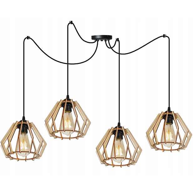 Závěsné Stropní Svítidlo Dřevěný Lustr Moderní Pavouk Boho Do Kuchyně