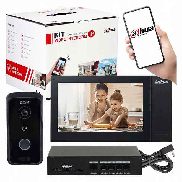 Ip videotelefonní sada Dahua KTP02 video interkom pro rodinné účely PoE Ir