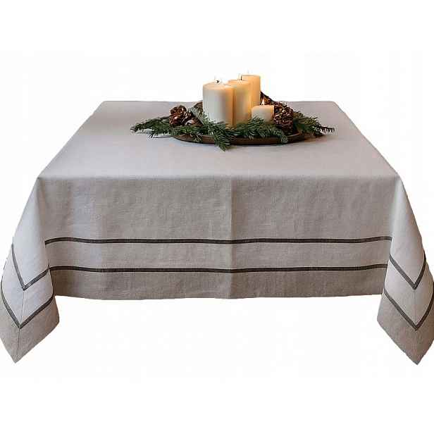Lněný ubrus 140x400 přírodní bavlna len stylový, elegantní do jídelny