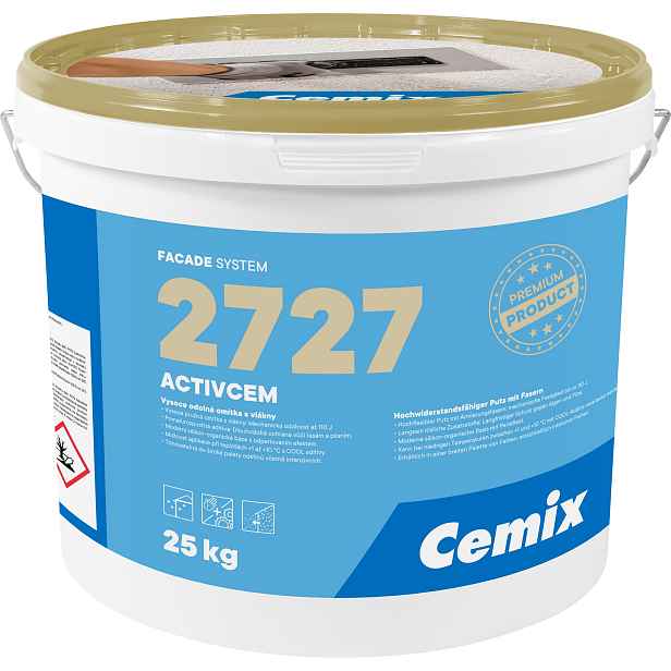 Omítka silikonová Cemix 2727 ActivCem rýhovaná 1,5 mm 25 kg