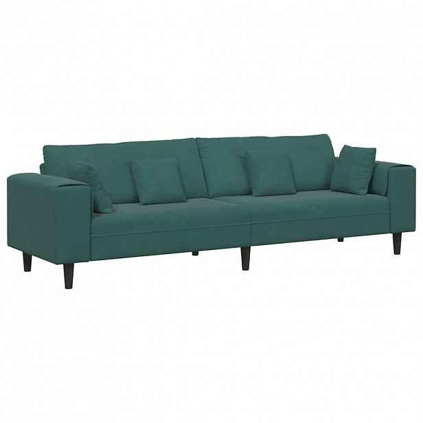 vidaXL Pohovka Tmavě zelená 250 x 77 x 76 cm samet