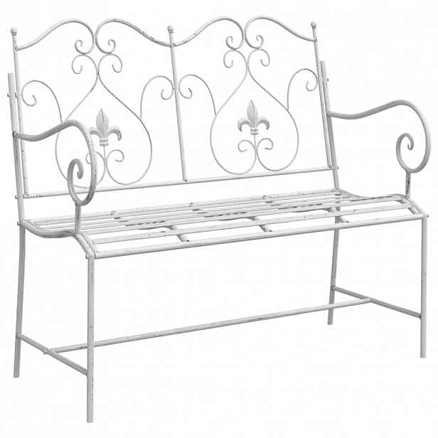 vidaXL Zahradní lavice 2 -Seater 104 x 54 x 93 cm Ocel Antická bílá