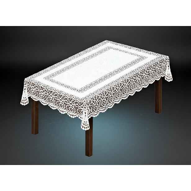 Žakárový ubrus MUSK více rozměrů bílá MyBestHome Rozměr: 180x130 cm
