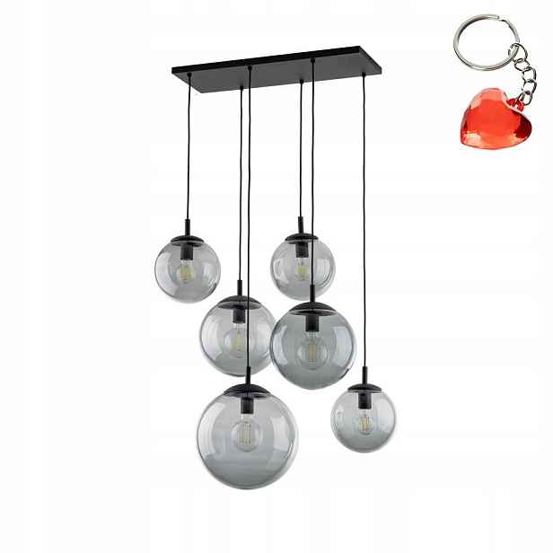 Závěsná lampa Stropní Svítidlo Esme Černá 6xE27 Pendel 140 Cm Kov Tk Lighting