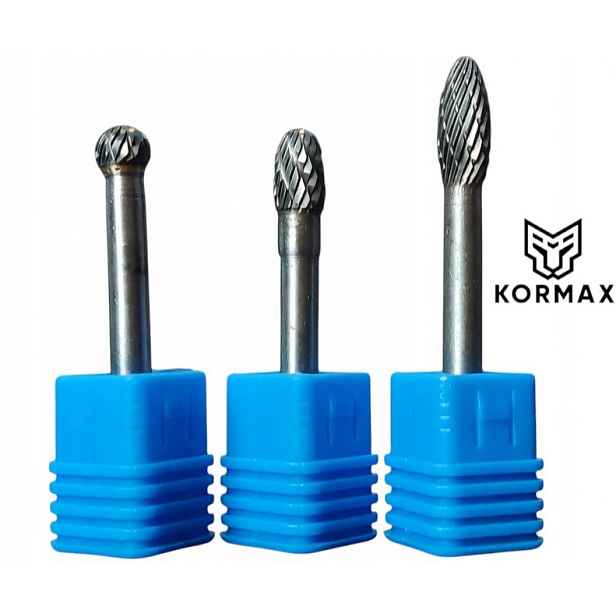 Rychlootáčkový frézovací rotační pilník 8 mm na kov s karbidem Set 3ks
