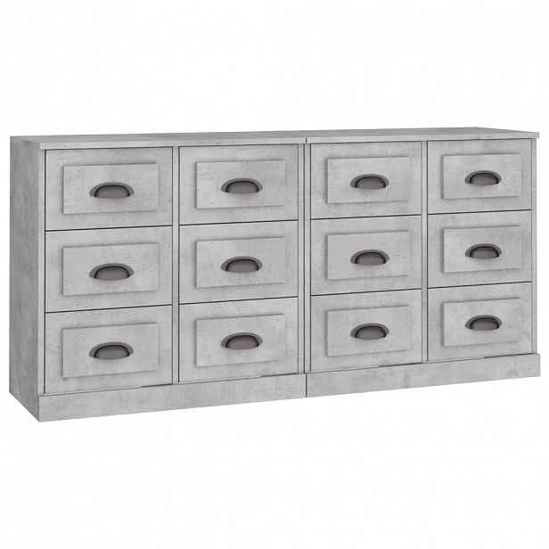 vidaXL Příborníky 2 ks betonově šedé kompozitní dřevo