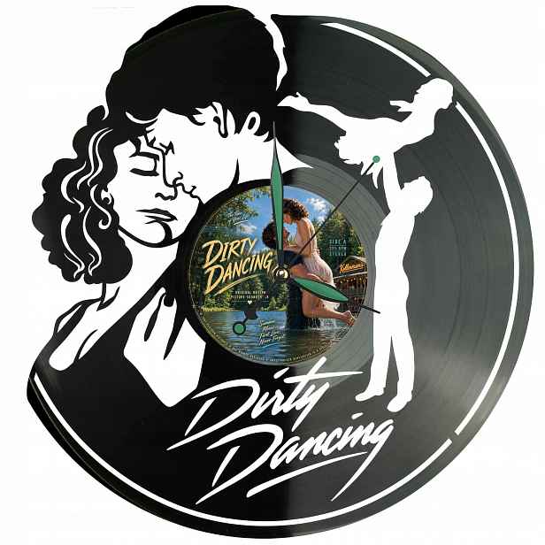 Dirty Danceing Dekorativní Nástěnné Hodiny Moderní Vinylová Deska Vinyl